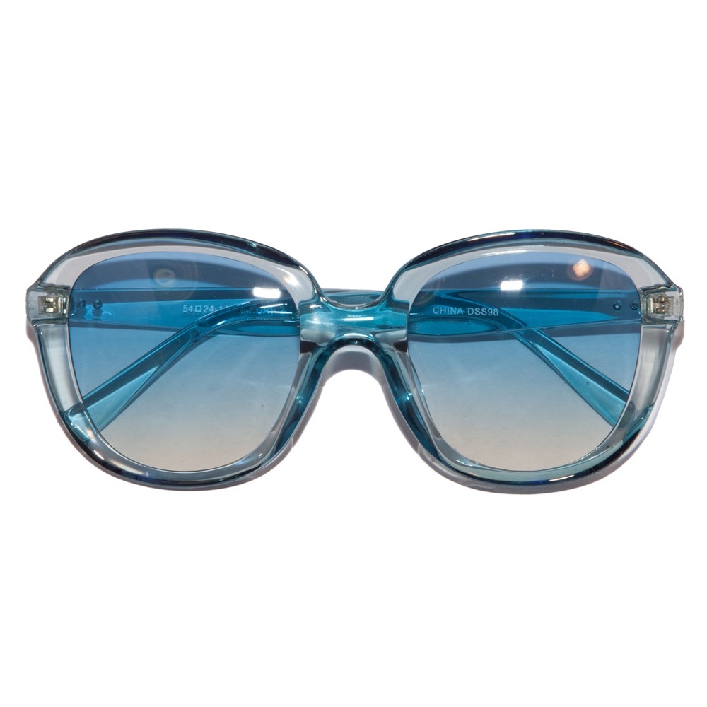 Retro 70s Disco Ombré Aqua Crystal  Sunglasses